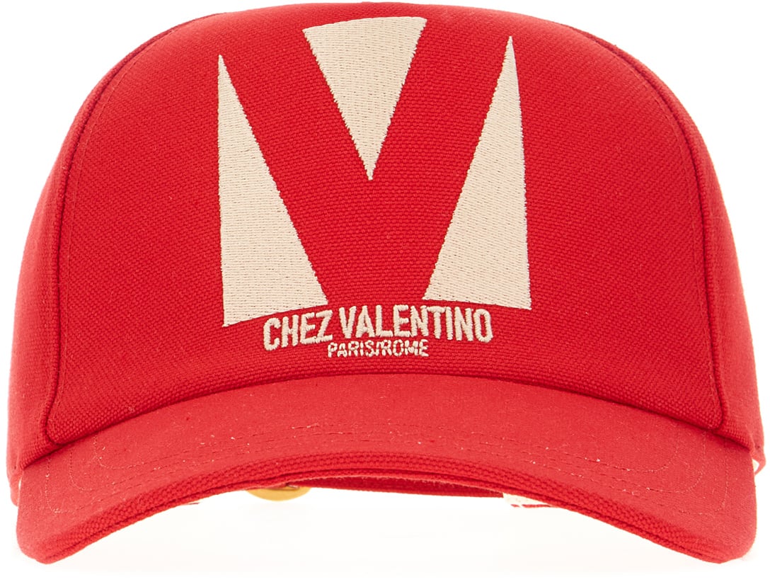 Valentino Valentino Red cotton baseball cap Rood