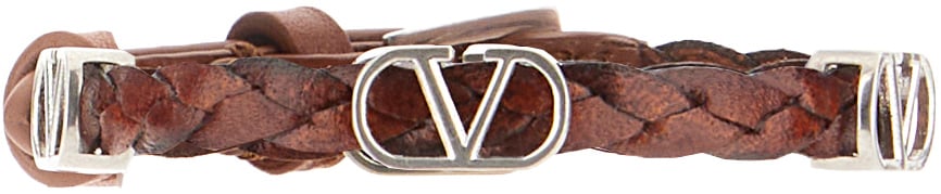 Valentino Valentino Brown leather bracelet Bruin