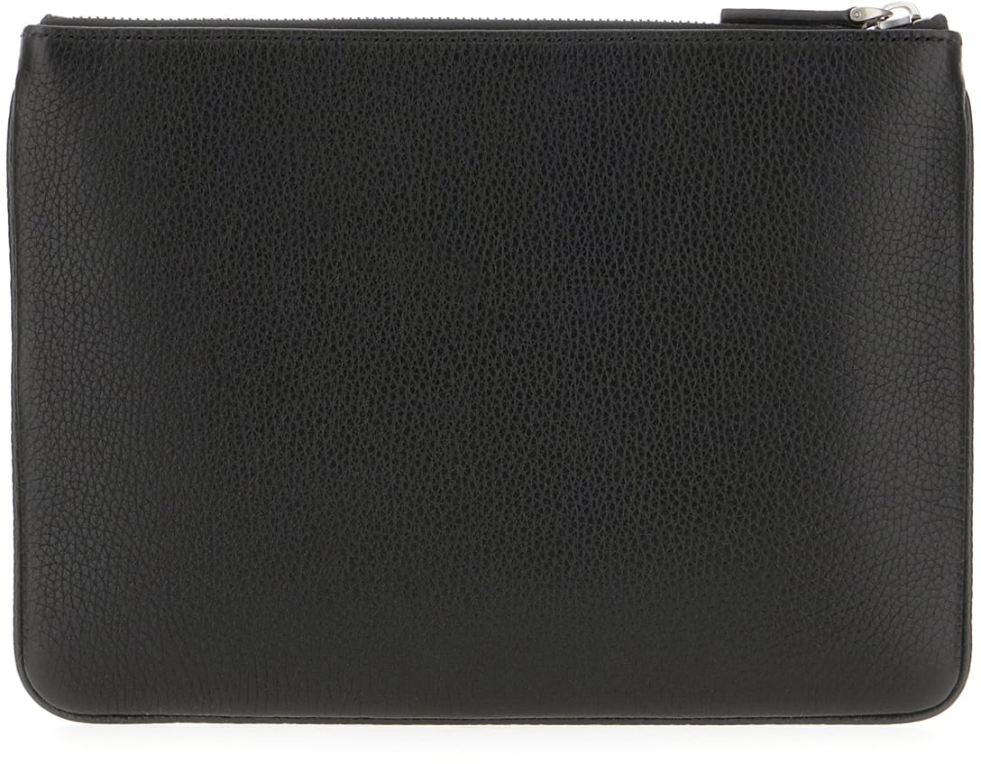 Valentino Valentino Black leather pouch Zwart