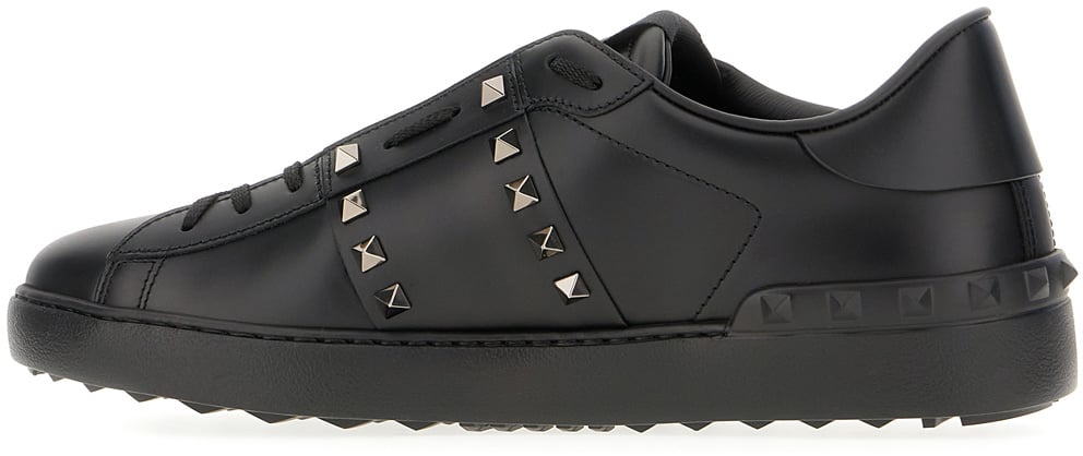 Valentino Valentino Black leather Rockstud sneakers Zwart
