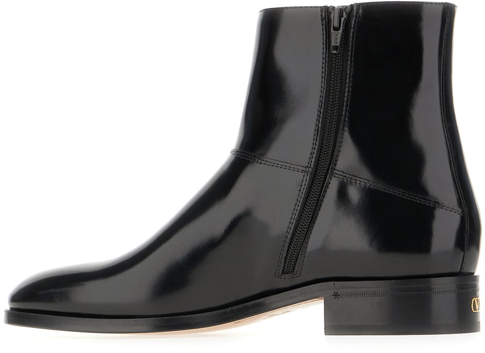 Valentino Valentino Black leather ankle boots Zwart