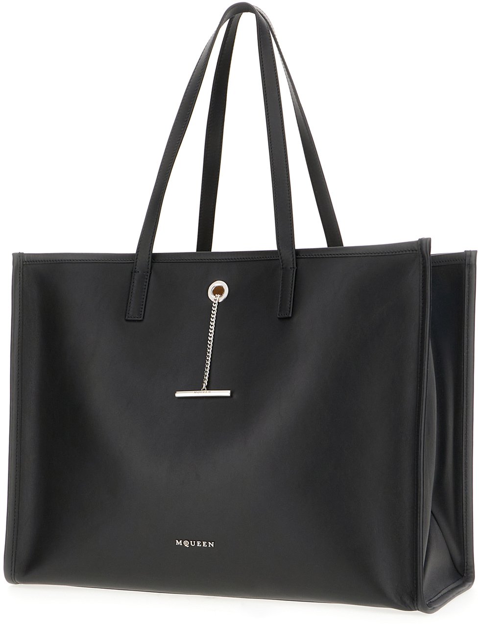 Alexander McQueen Alexander McQueen Black leather shopping bag Zwart