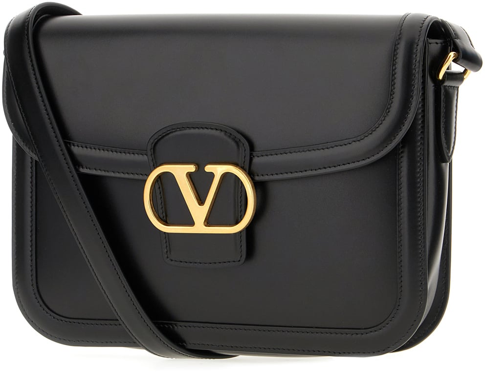 Valentino Valentino Black leather 9TO5 crossbody bag Zwart