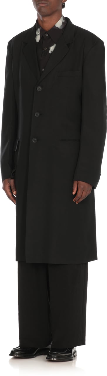 Yohji Yamamoto Coats Black Zwart