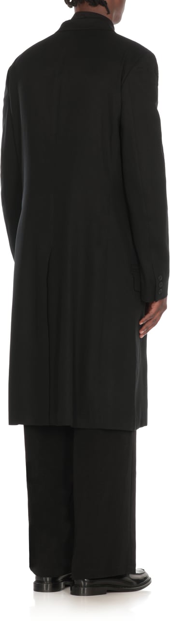 Yohji Yamamoto Coats Black Zwart