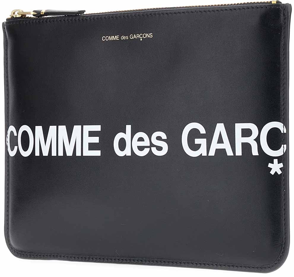 Comme des Garçons logo print pouch Zwart