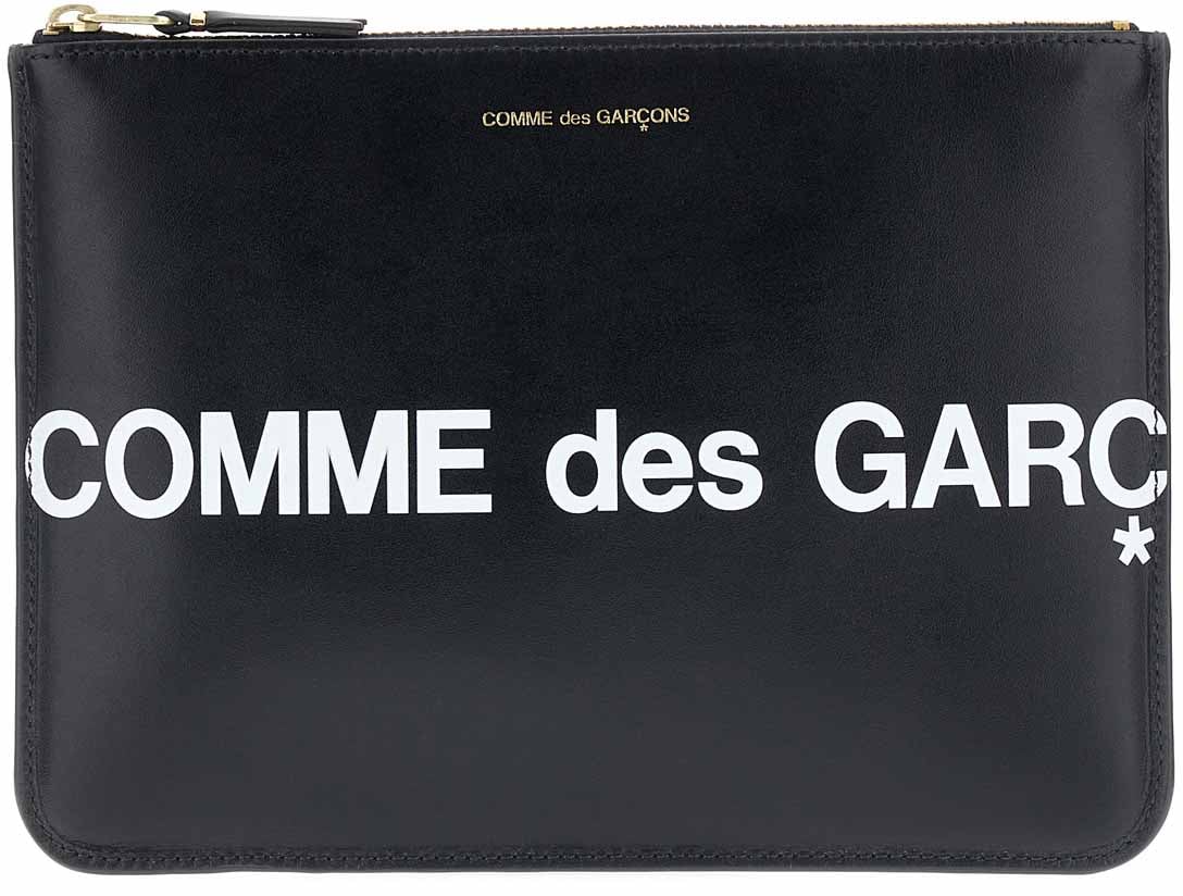 Comme des Garçons logo print pouch Zwart