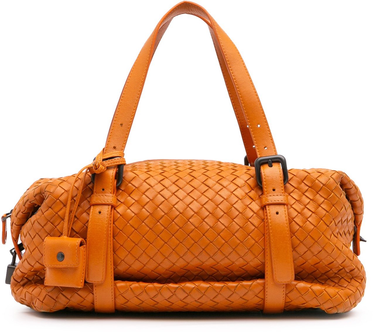 Bottega Veneta Nappa Intrecciato Montaigne Shoulder Bag Oranje