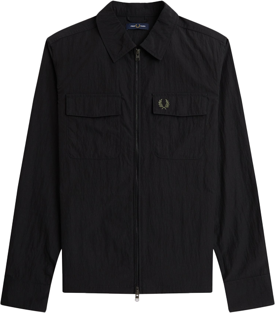 Fred Perry Fred Perry Zip Through Overshirt Zwart