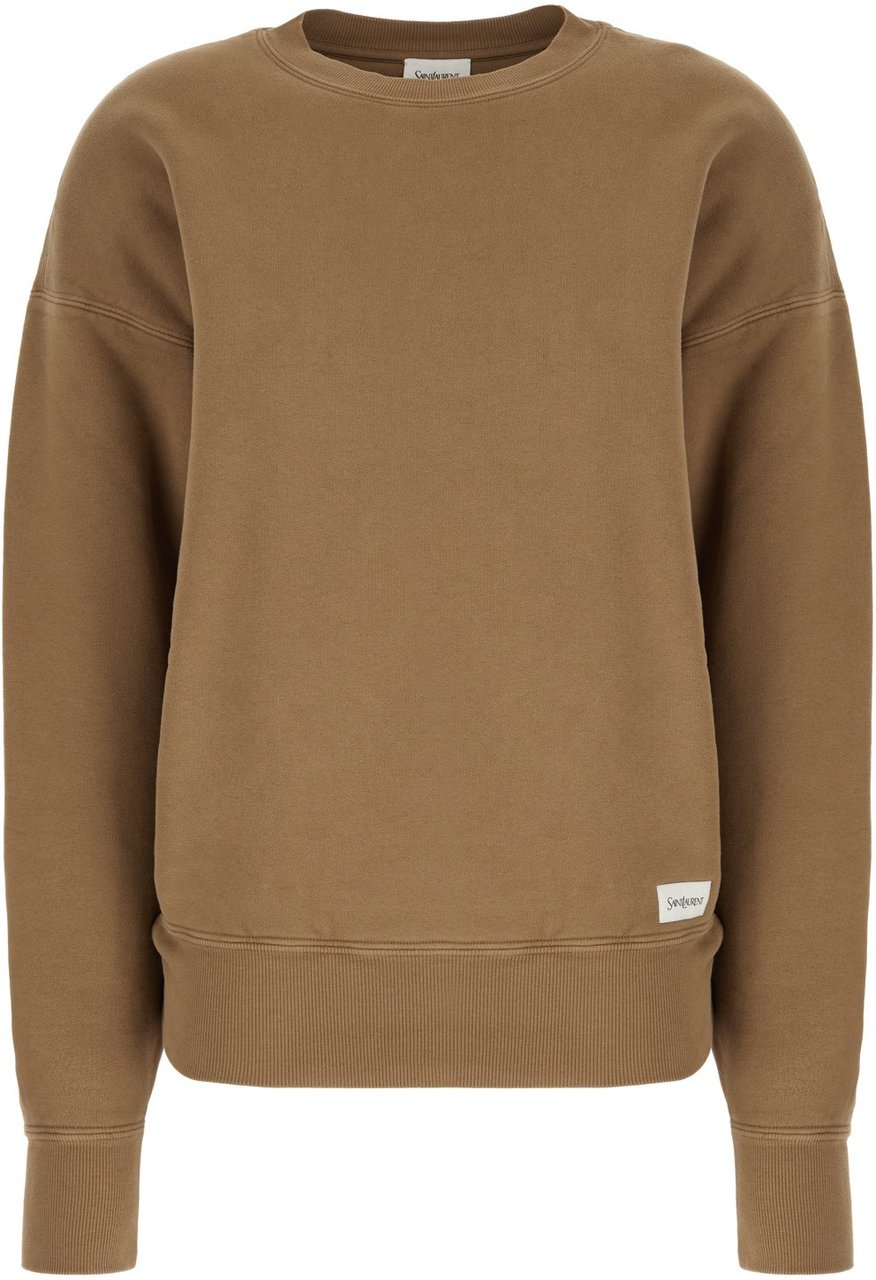 Saint Laurent Saint Laurent Biscuit cotton oversize sweatshirt Bruin