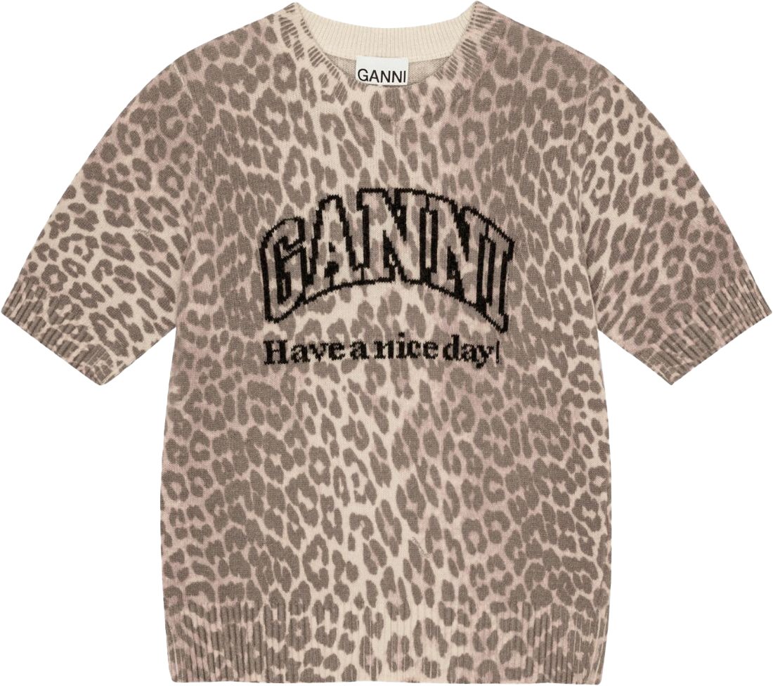 Ganni pull leopard logo Dierenprint