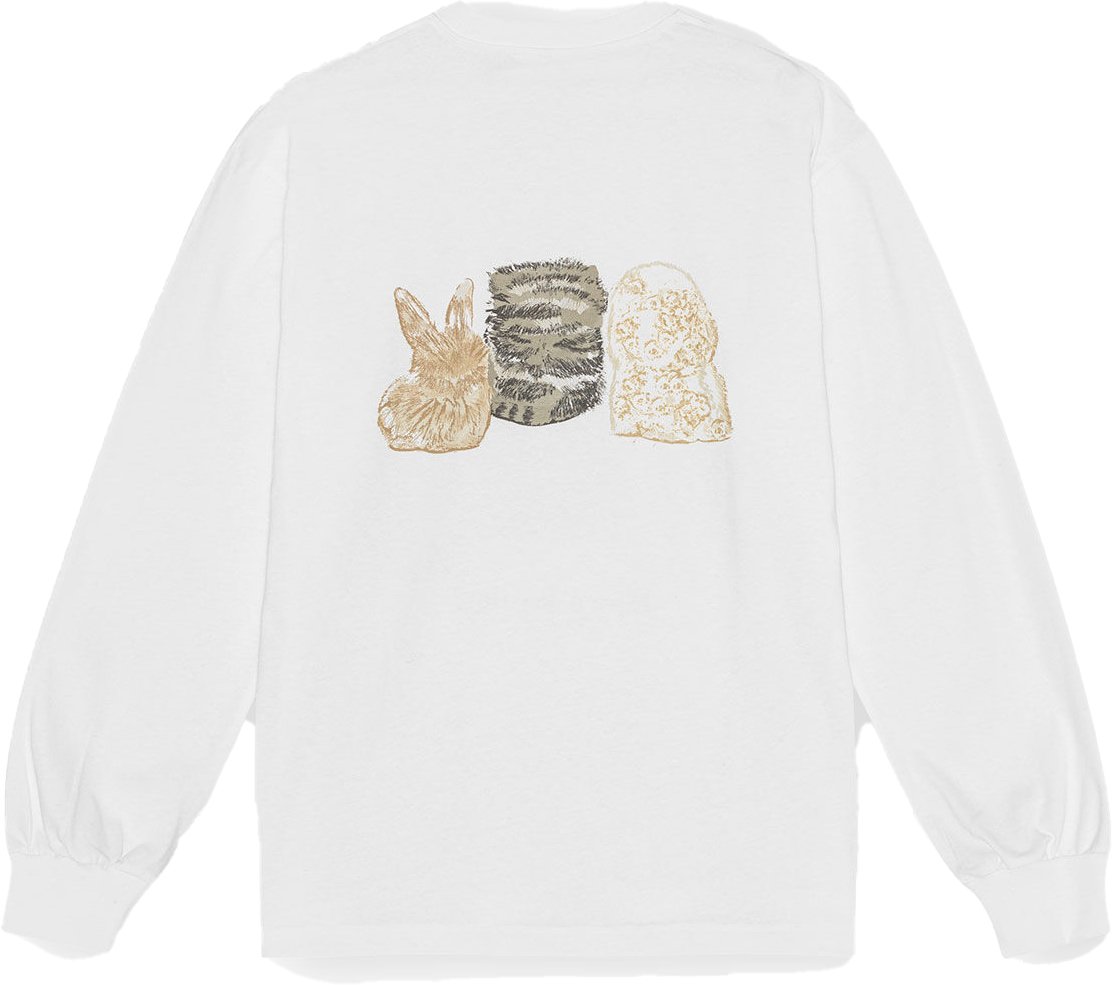 Ganni t-shirt lange mouwen wit Wit