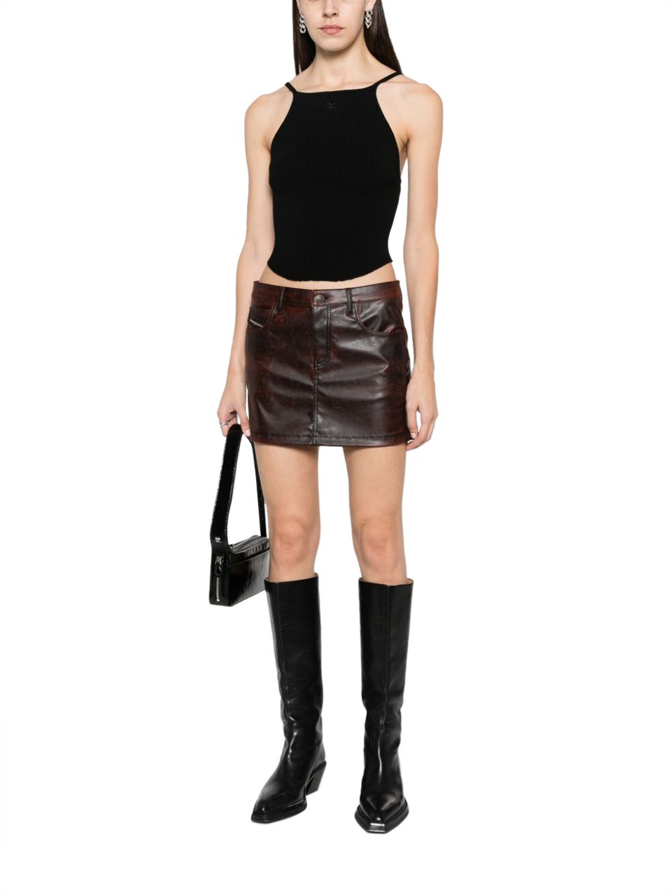 COURREGES Top Black Zwart