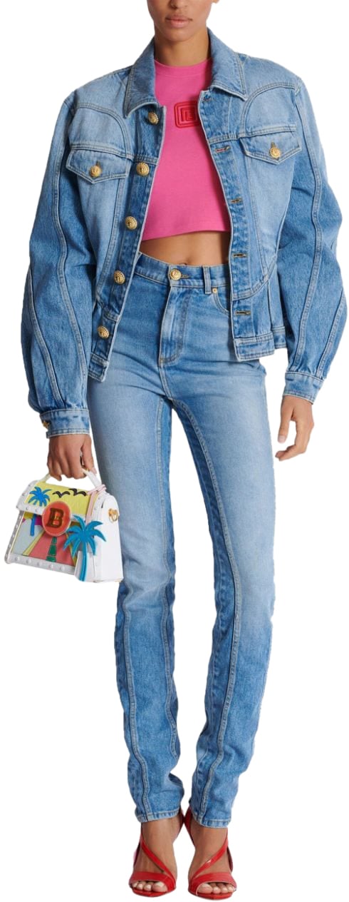Balmain Trousers Light Blue Jeans Blauw
