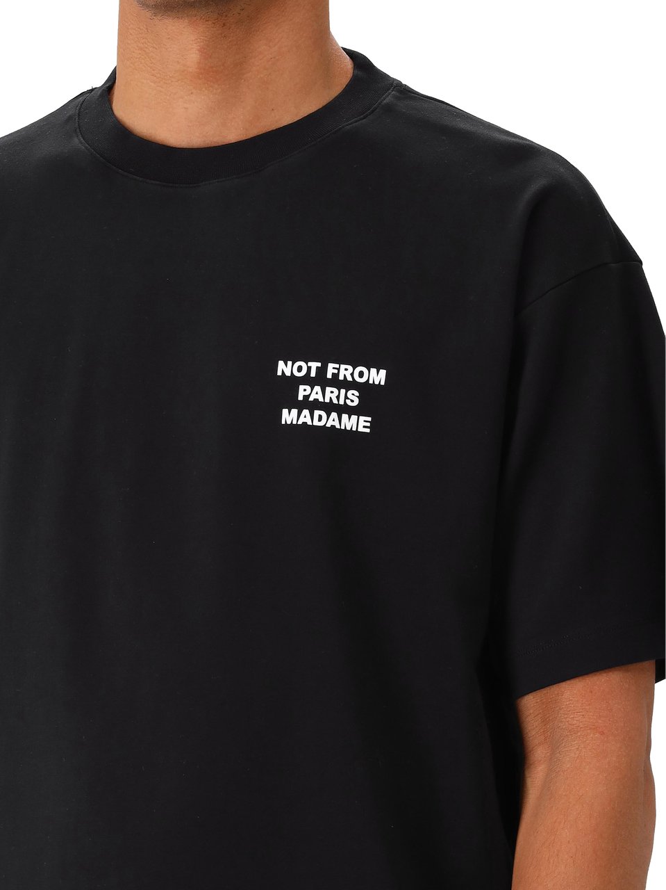 Drôle de Monsieur Heren Slogan T-Shirt Zwart Zwart