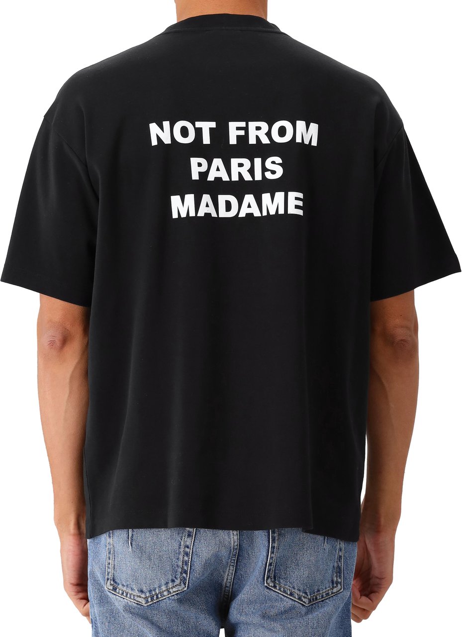 Drôle de Monsieur Heren Slogan T-Shirt Zwart Zwart
