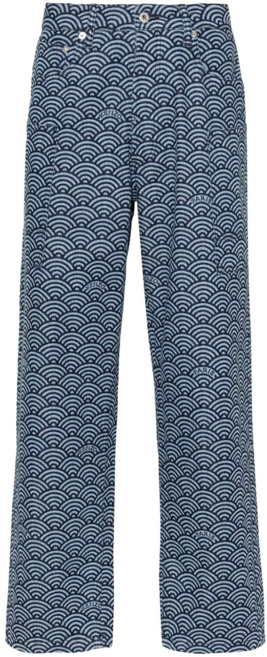 Kenzo Trousers Blue Denim Blauw
