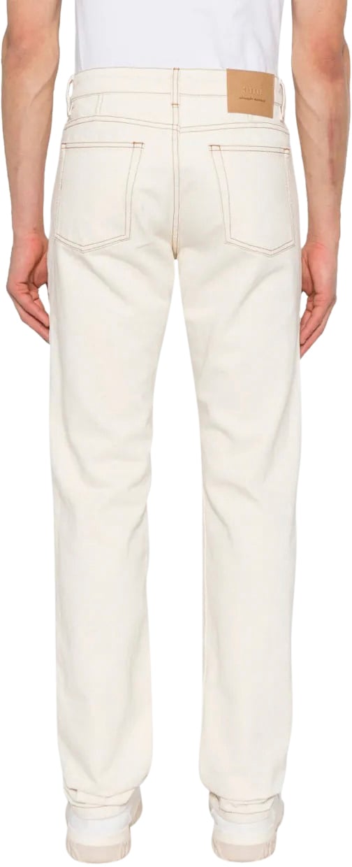 AMI Paris jean a patch logo Beige