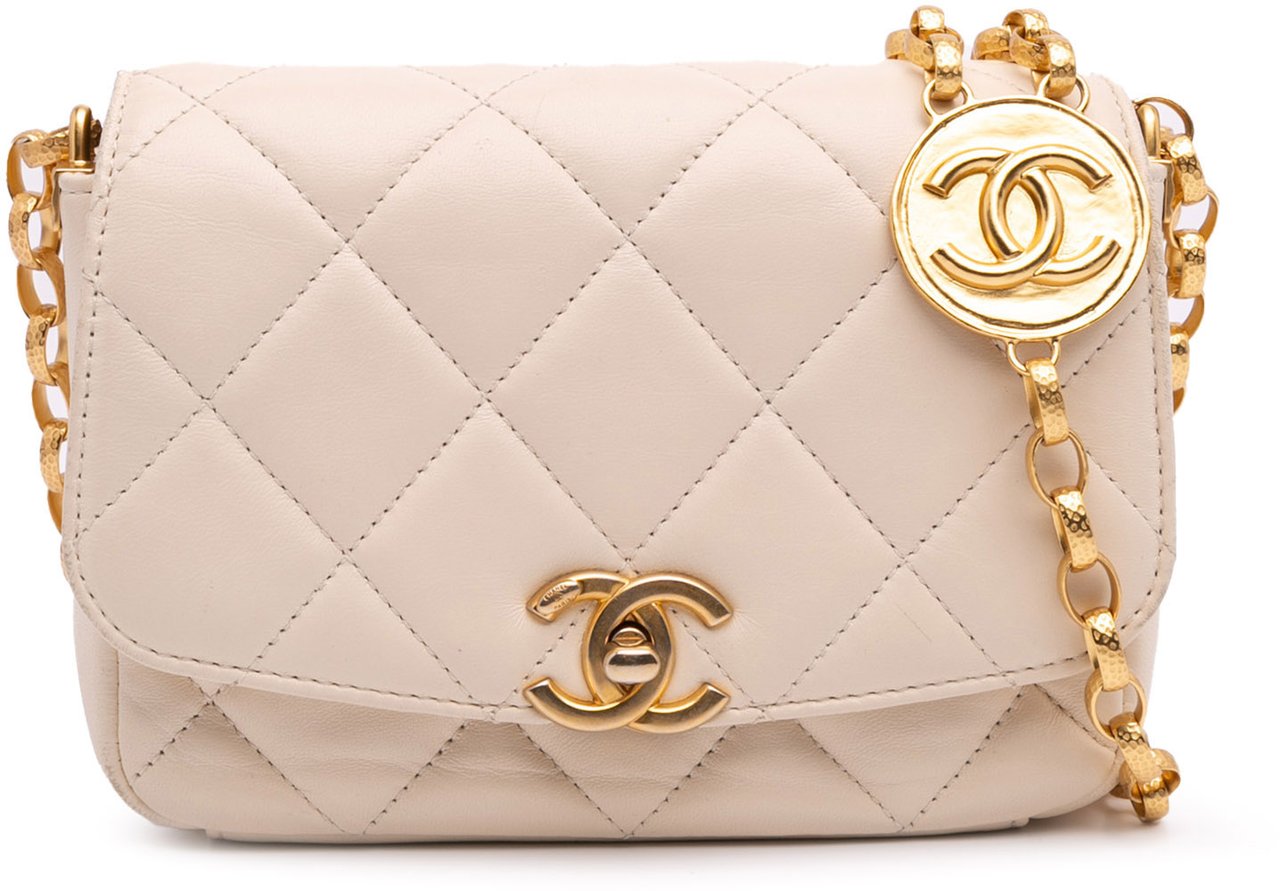Chanel Small Quilted Lambskin CC Coin Flap Bruin