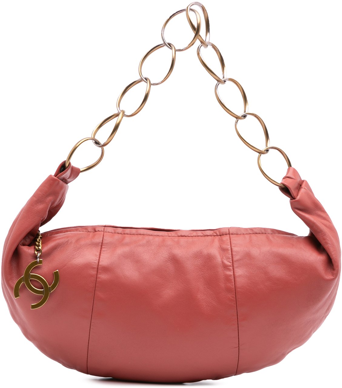 Chanel Lambskin CC Ring Hobo Rood
