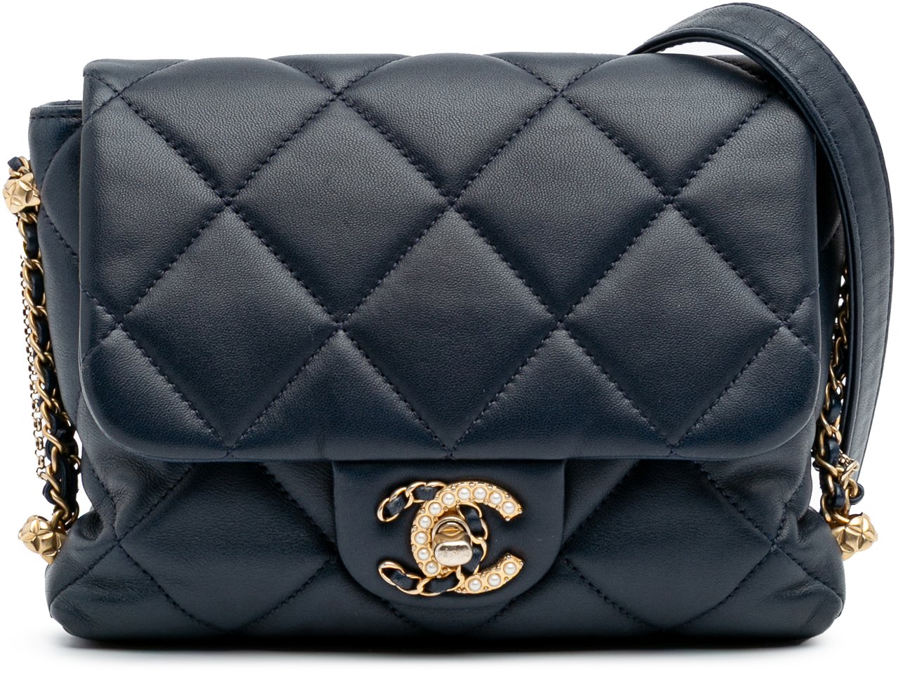 Chanel Mini Quilted Lambskin Crush on Chains Flap Blauw