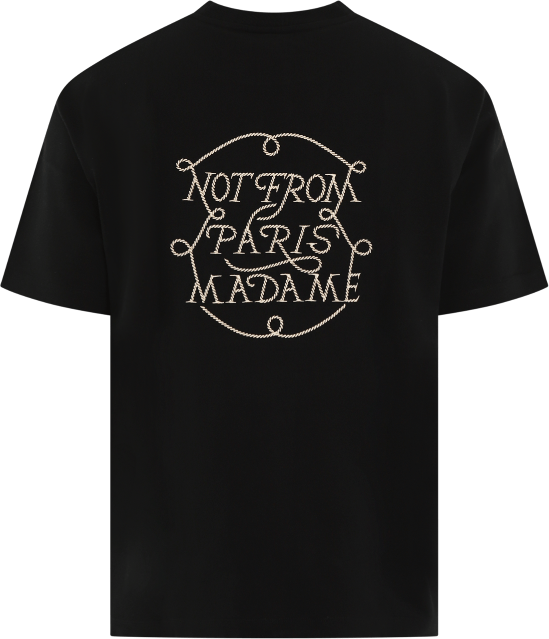 Drôle de Monsieur Heren Slogan Tresses T-Shirt Zwart Zwart