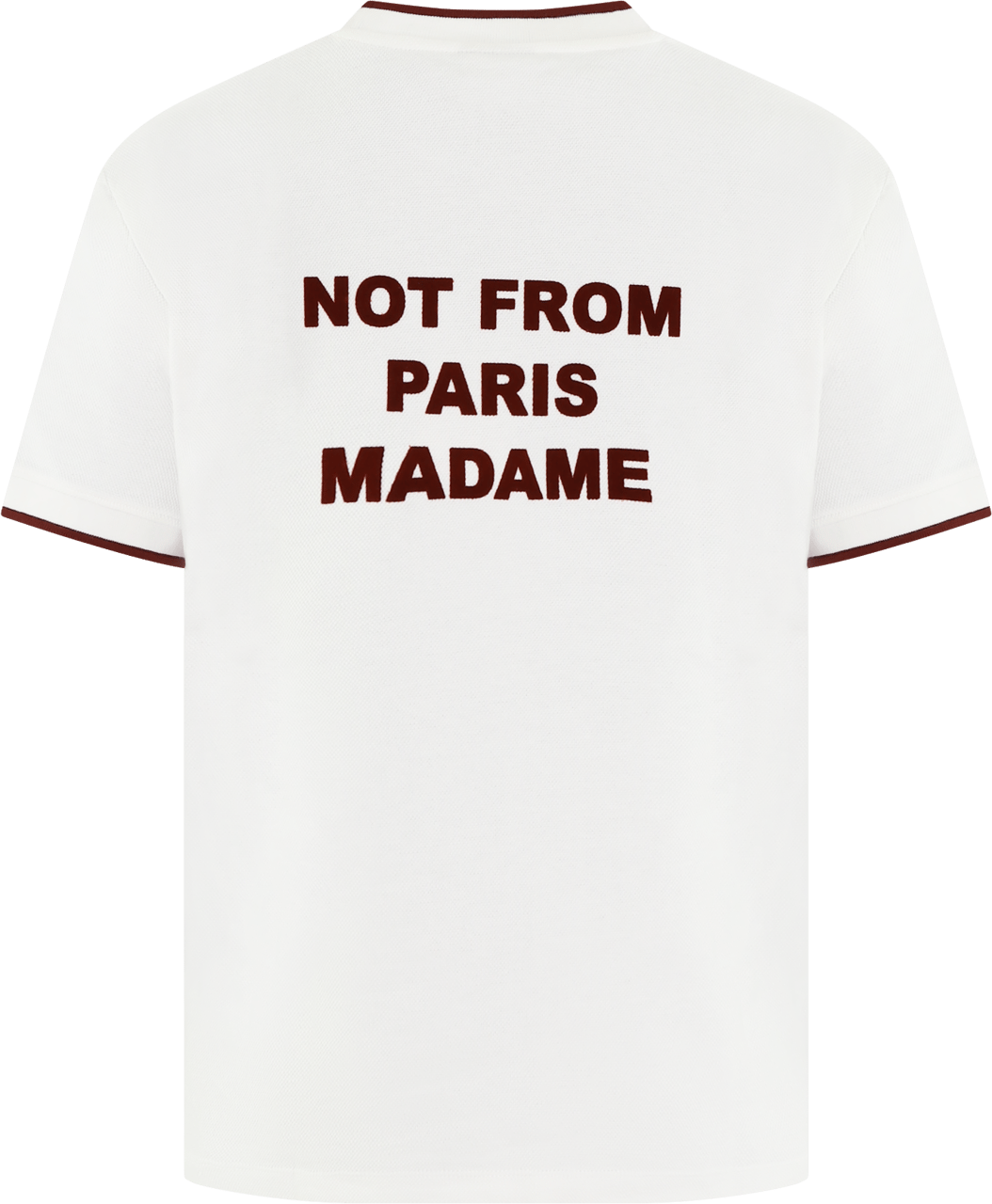 Drôle de Monsieur Heren Slogan Piqué T-Shirt Wit Wit