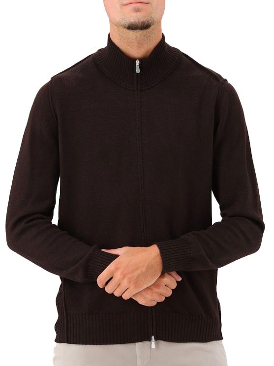 Gran Sasso Gran Sasso Vest Bruin Jacket Zip Bruin