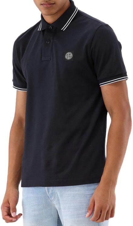 Stone Island Stone Island Polo Blauw Contrast Blauw