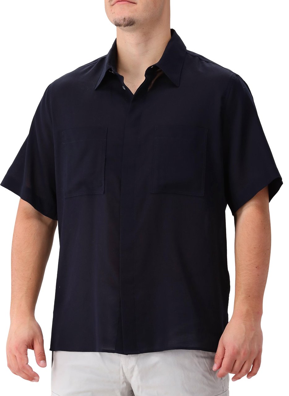 AMI Paris AMI Paris Overhemd Blauw Classic Short Sleeve Blauw