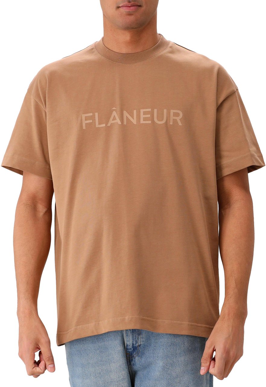 FLÂNEUR Tonal Logo T-Shirt | Brown Bruin