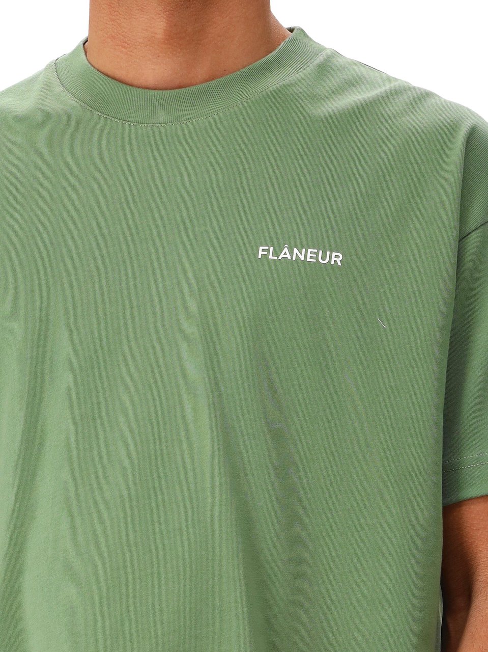 FLÂNEUR Flâneur T-shirt Groen Logo Khaki Groen