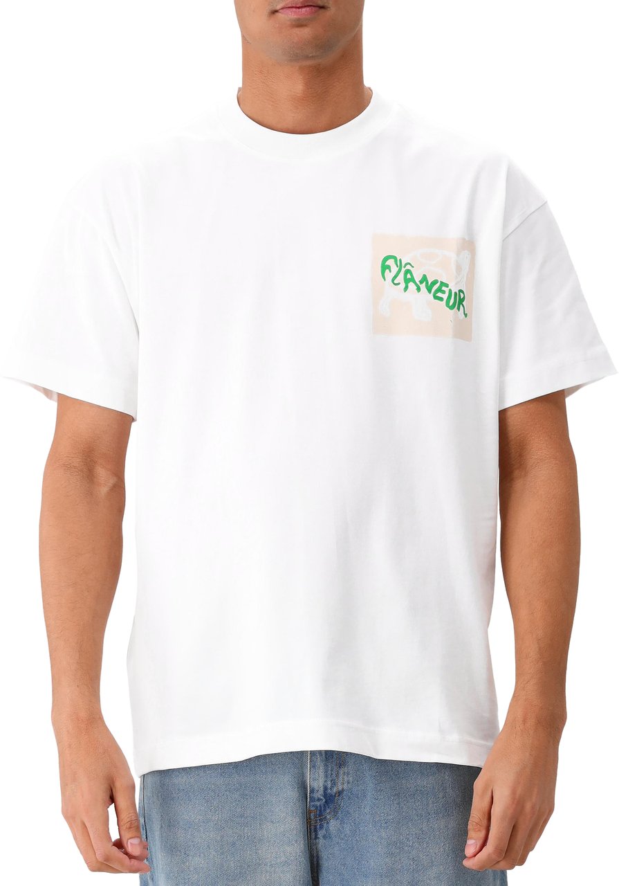 FLÂNEUR Flâneur T-shirt Wit Chalk Turtle Wit