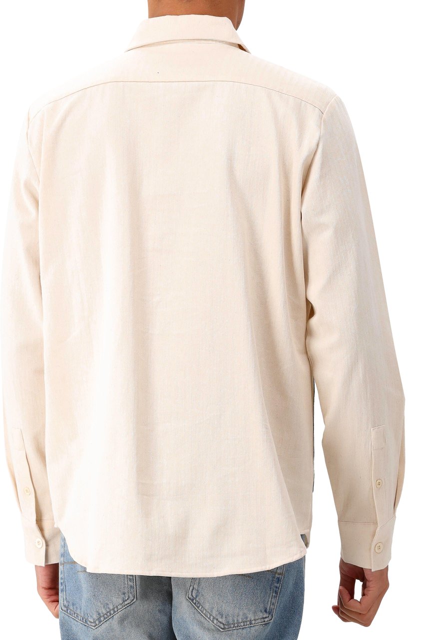 FLÂNEUR Flâneur Overshirt Beige Embroidered Turtle Shirt Beige