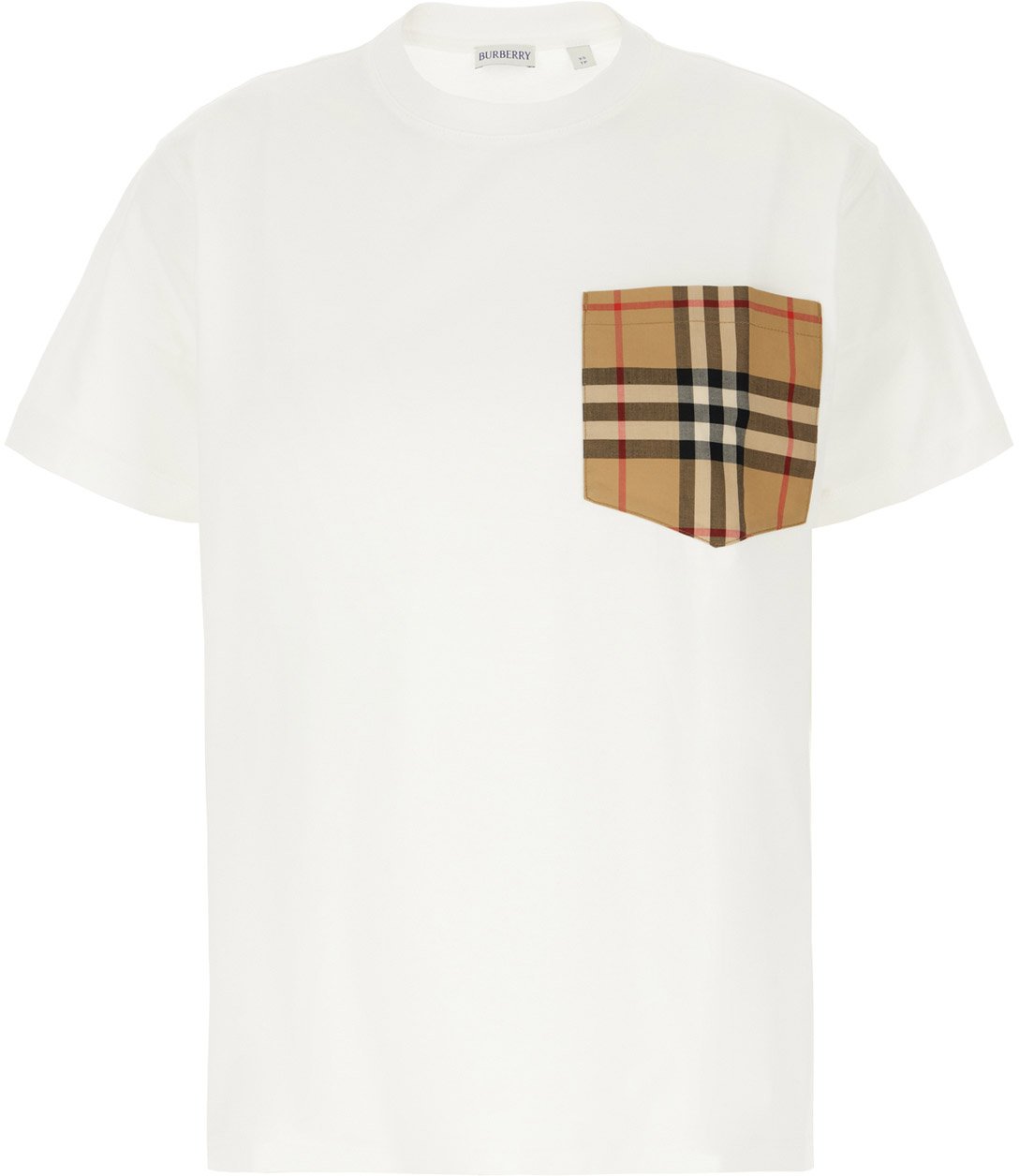 Burberry Carrick Chk Pkt A Bianco Wit