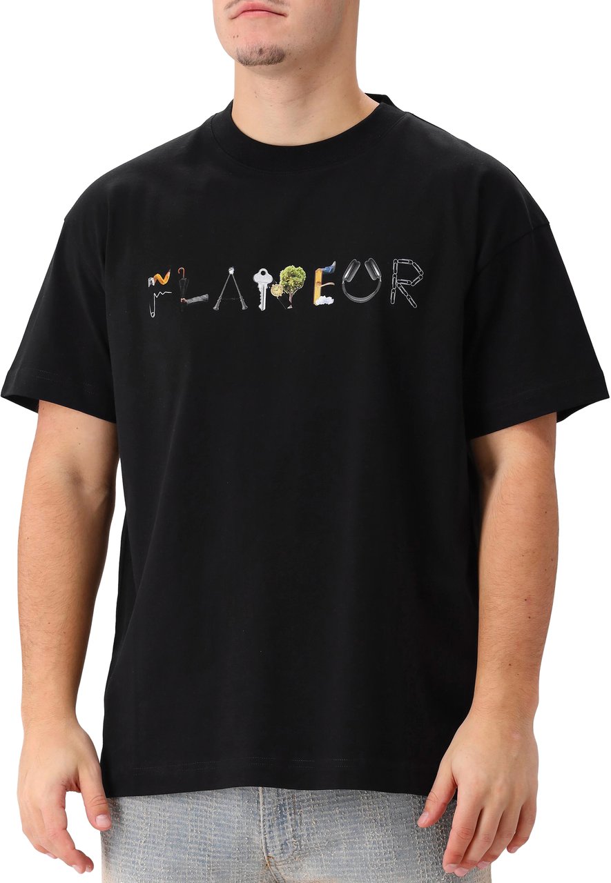 FLÂNEUR Objects T-Shirt | Black Zwart