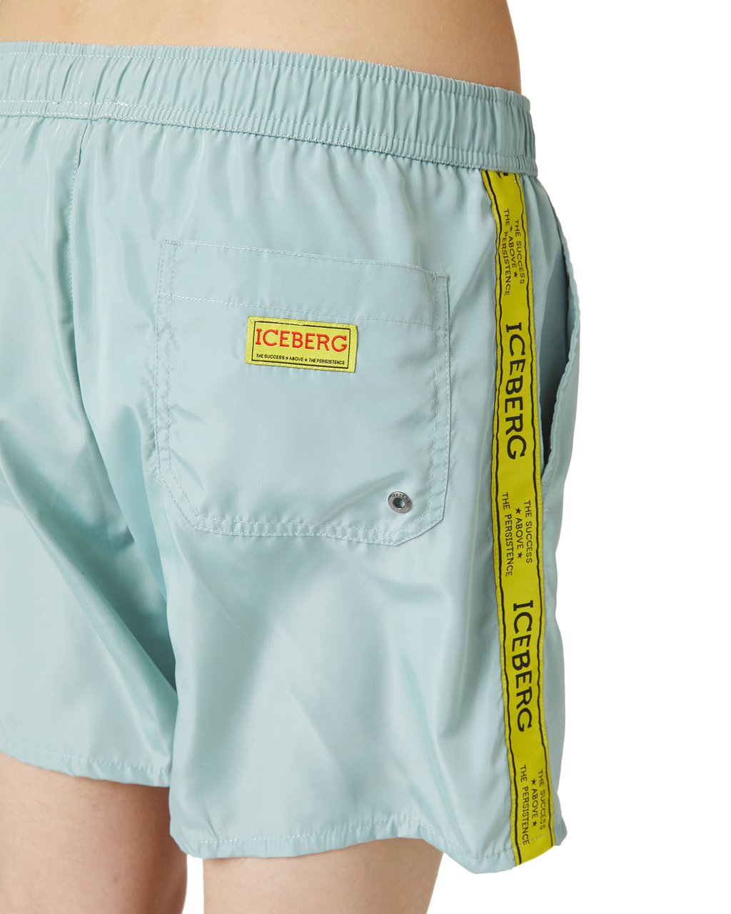 Iceberg Sage Green Swim Trunks with Contrast Drawstring Groen