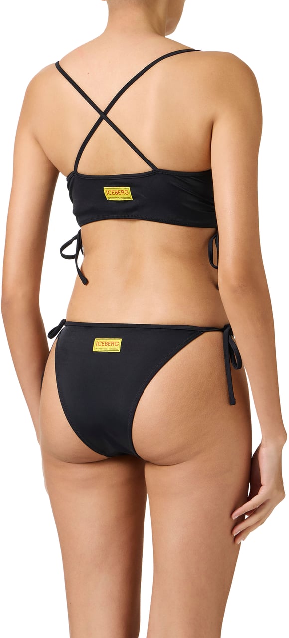 Iceberg Black Bandeau Swimsuit Top with Garfield Print in the Center Zwart