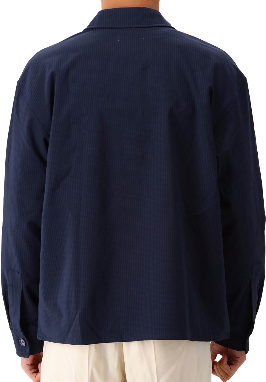 ØLÅF ØlÅf Bonded Pocket Overshirt Ls Overshirts Donkerblauw M200306 Blauw