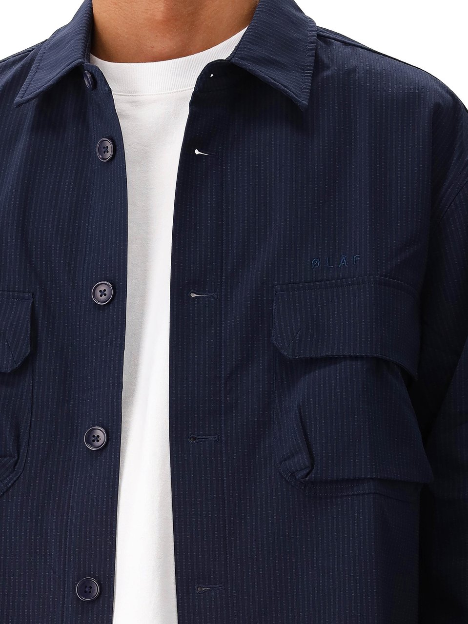 ØLÅF ØlÅf Bonded Pocket Overshirt Ls Overshirts Donkerblauw M200306 Blauw