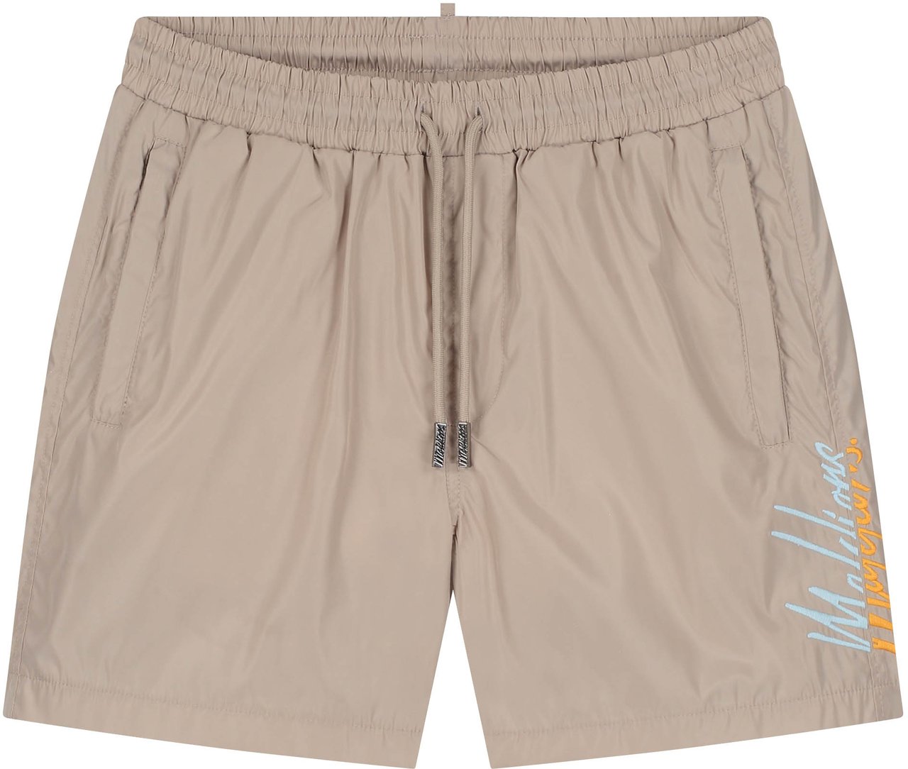 Malelions Malelions Men Split Swim Shorts Beige