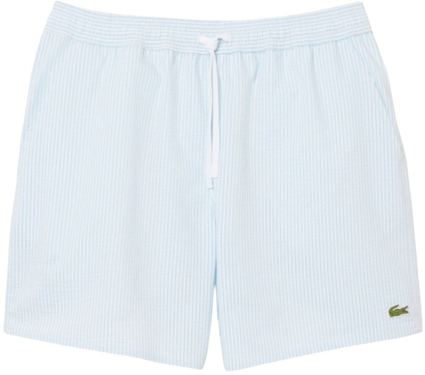 Lacoste Zwembroek Streep Wit-Licht Blauw Blauw