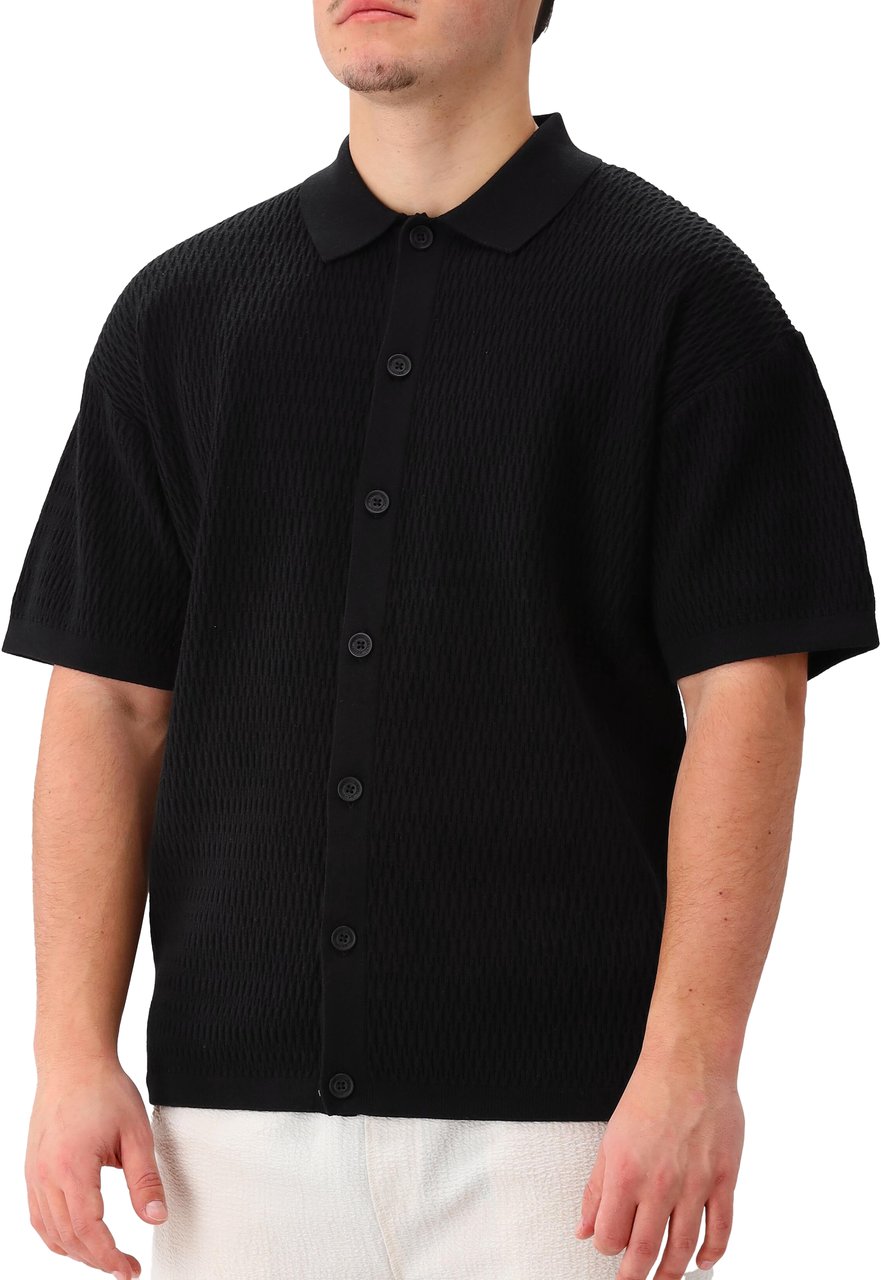 Genti Genti Shirt Zwart 7 Buttons Zwart