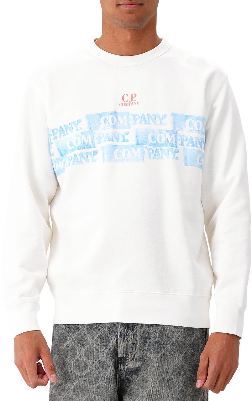 CP Company Crewneck sweatshirt with logo Wit