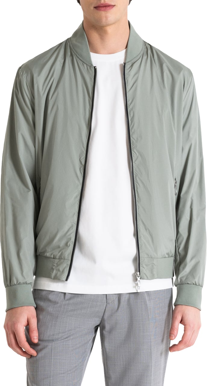 Antony Morato REGULAR FIT SHOULDER PIECE IN RIB STOP TECHNICAL FABRIC WITH LOGO PLAQUE Grijs