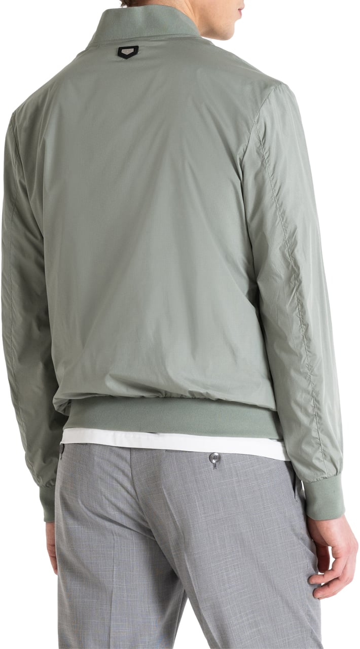 Antony Morato REGULAR FIT SHOULDER PIECE IN RIB STOP TECHNICAL FABRIC WITH LOGO PLAQUE Grijs