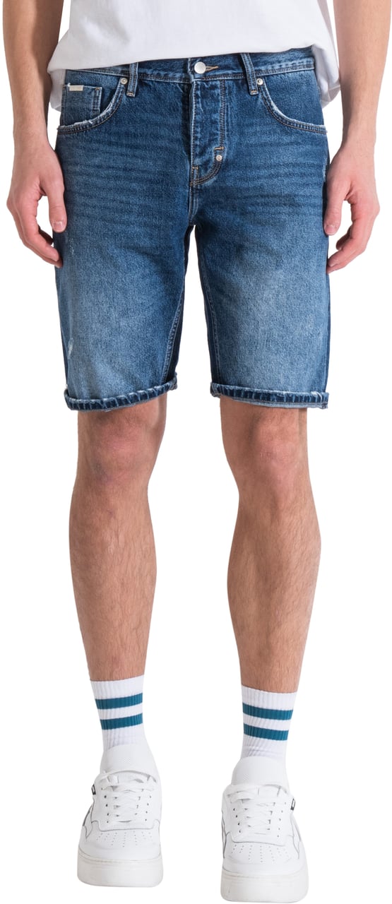 Antony Morato ARGON SLIM FIT DENIM SHORTS IN BLUE RIGID DENIM Blauw