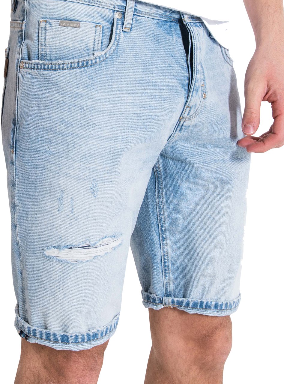 Antony Morato ARGON SLIM FIT DENIM SHORTS IN BLUE RIGID DENIM Blauw