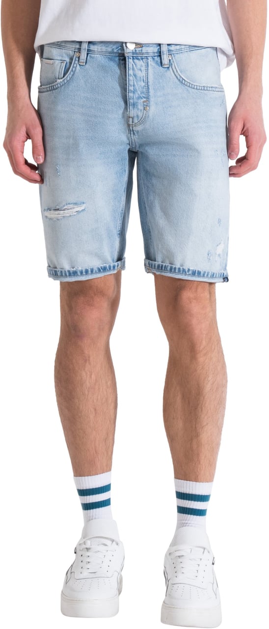 Antony Morato ARGON SLIM FIT DENIM SHORTS IN BLUE RIGID DENIM Blauw