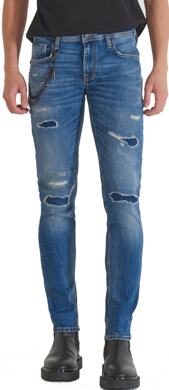 Antony Morato JEANS IGGY TAPERED FIT IN BLUE DENIM Blauw